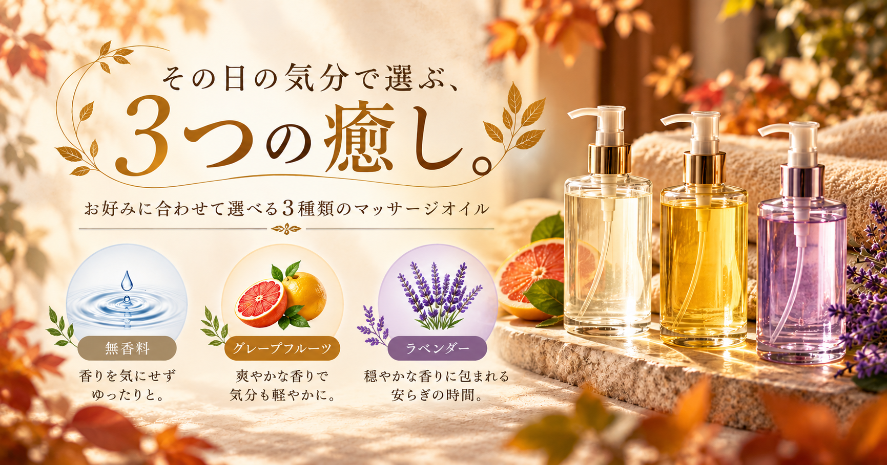 【その日の気分で選ぶ、3つの癒し。】